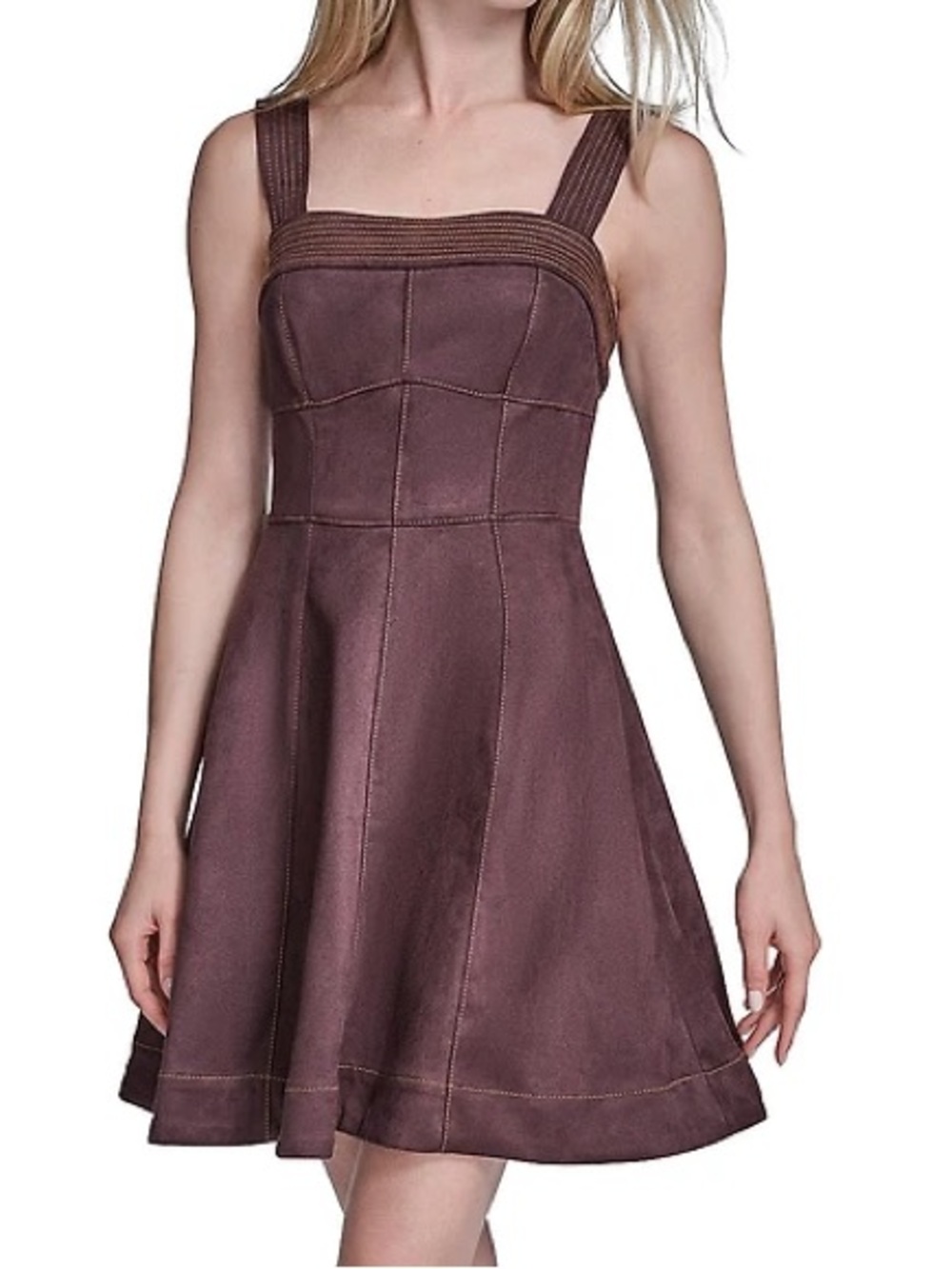 BCBG Women's  Faux Suede A-Line Dress, Fit & Flare style size 4.